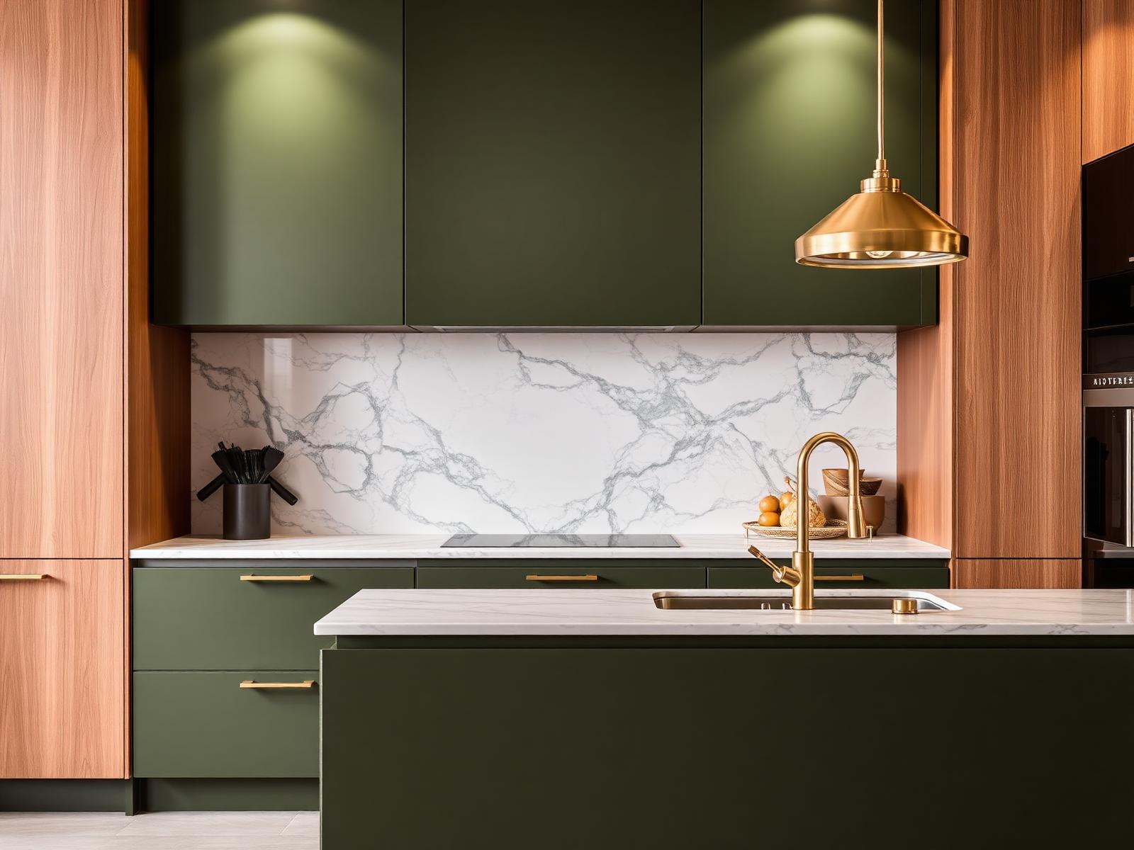 Olive Marble Kitchen